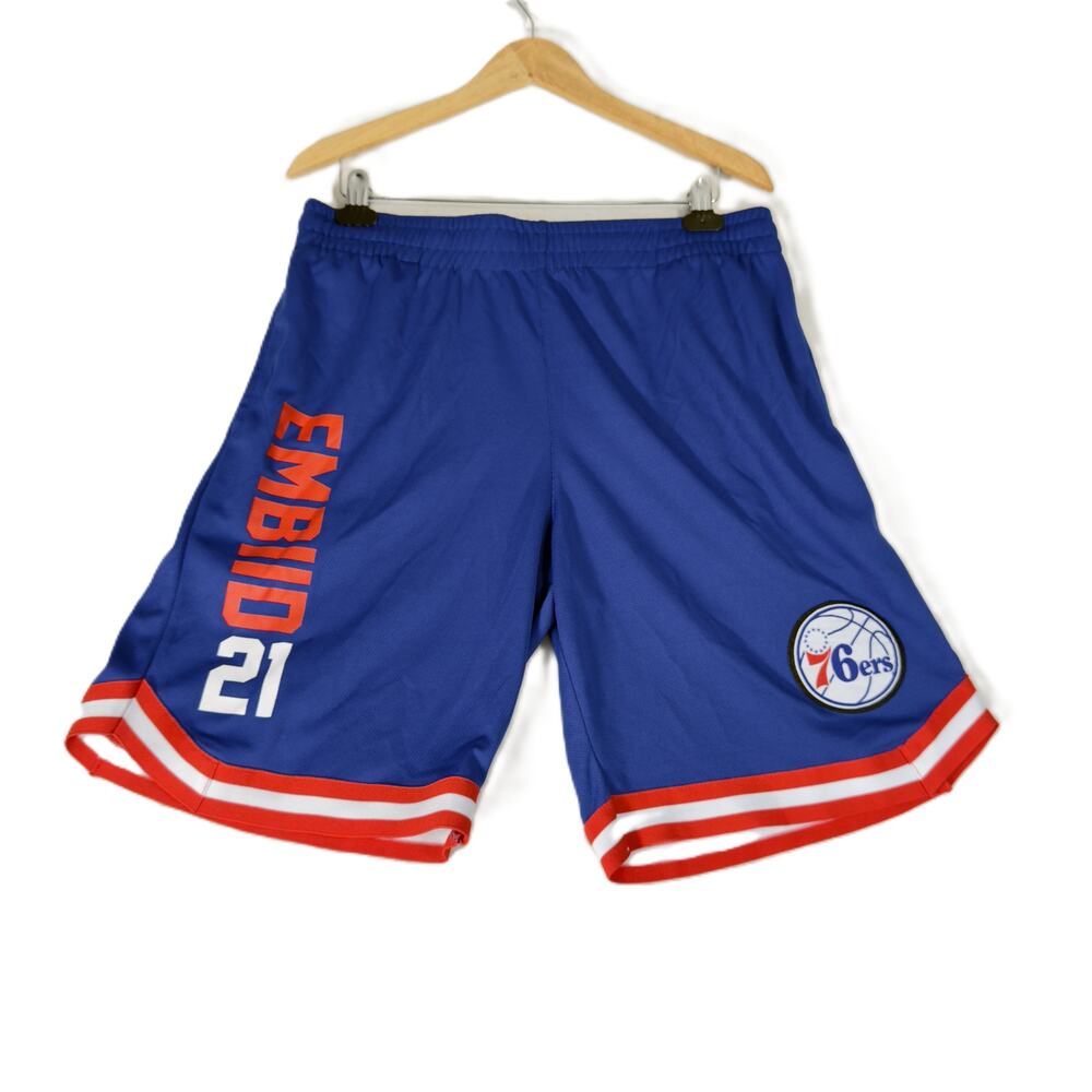 NBA Official Licensed Basketball Shorts Men Large Philadelphia 76ers Embiid #21